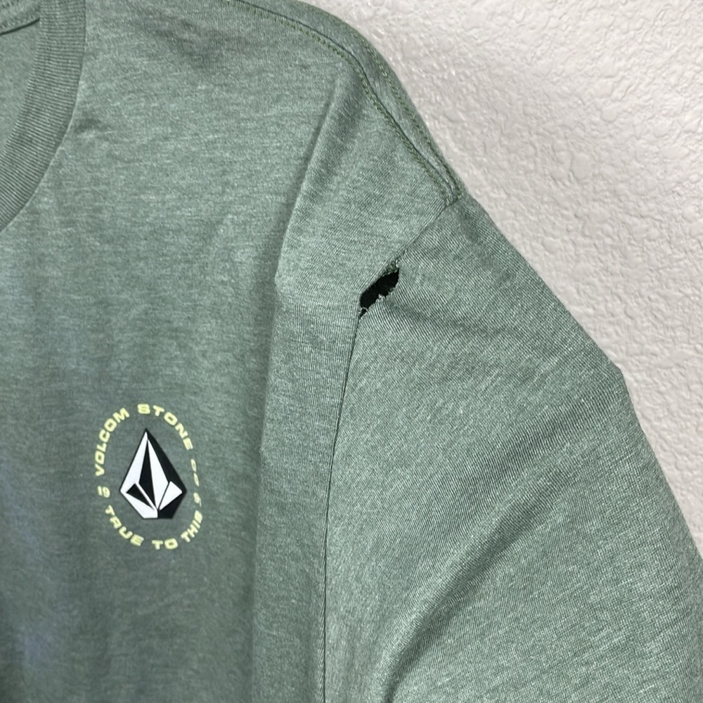 Volcom True To This Graphic Tee T Shirt Short Sleeve Green Skater Sz L - Picture 9 of 9
